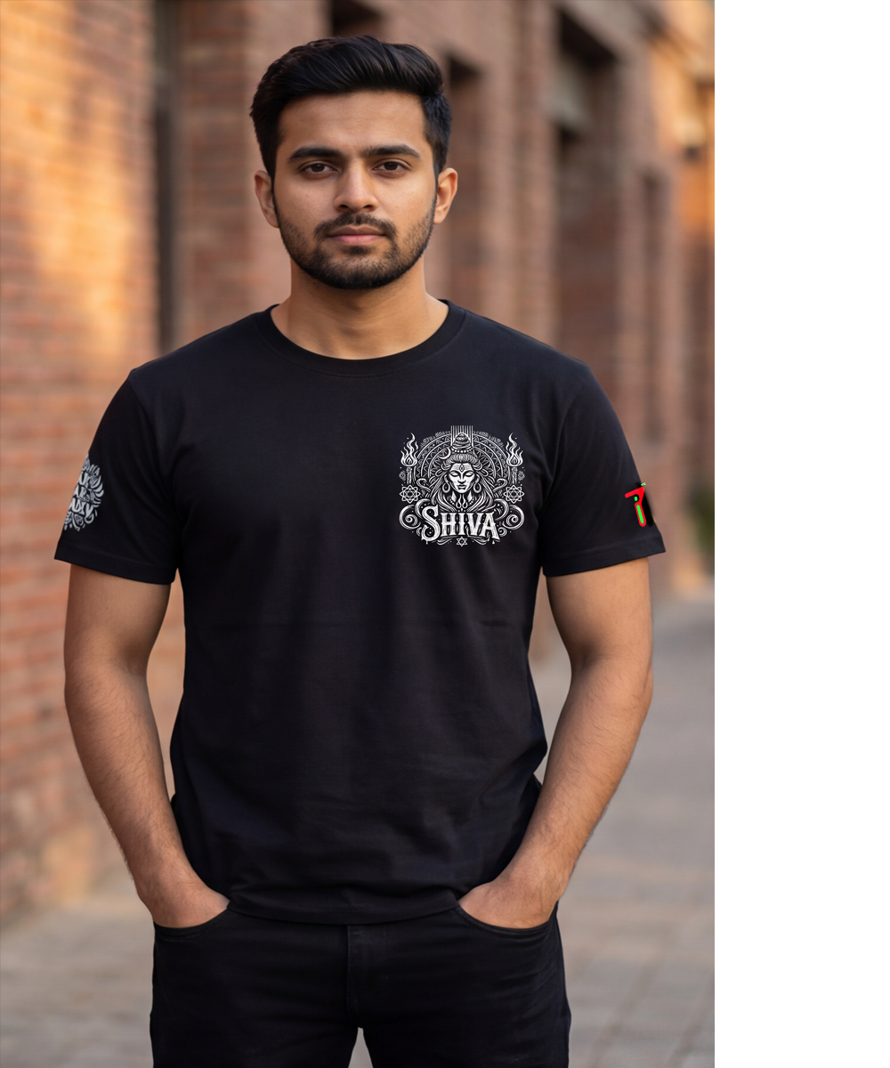 Shiva Cosmos | RGB Reactive Bio-Washed Cotton T-Shirt | 210 GSM