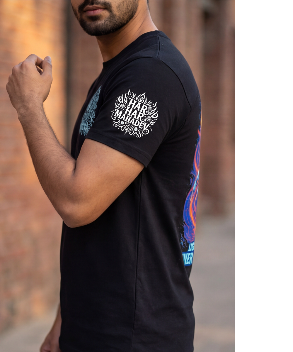 Shiva Cosmos | RGB Reactive Bio-Washed Cotton T-Shirt | 210 GSM