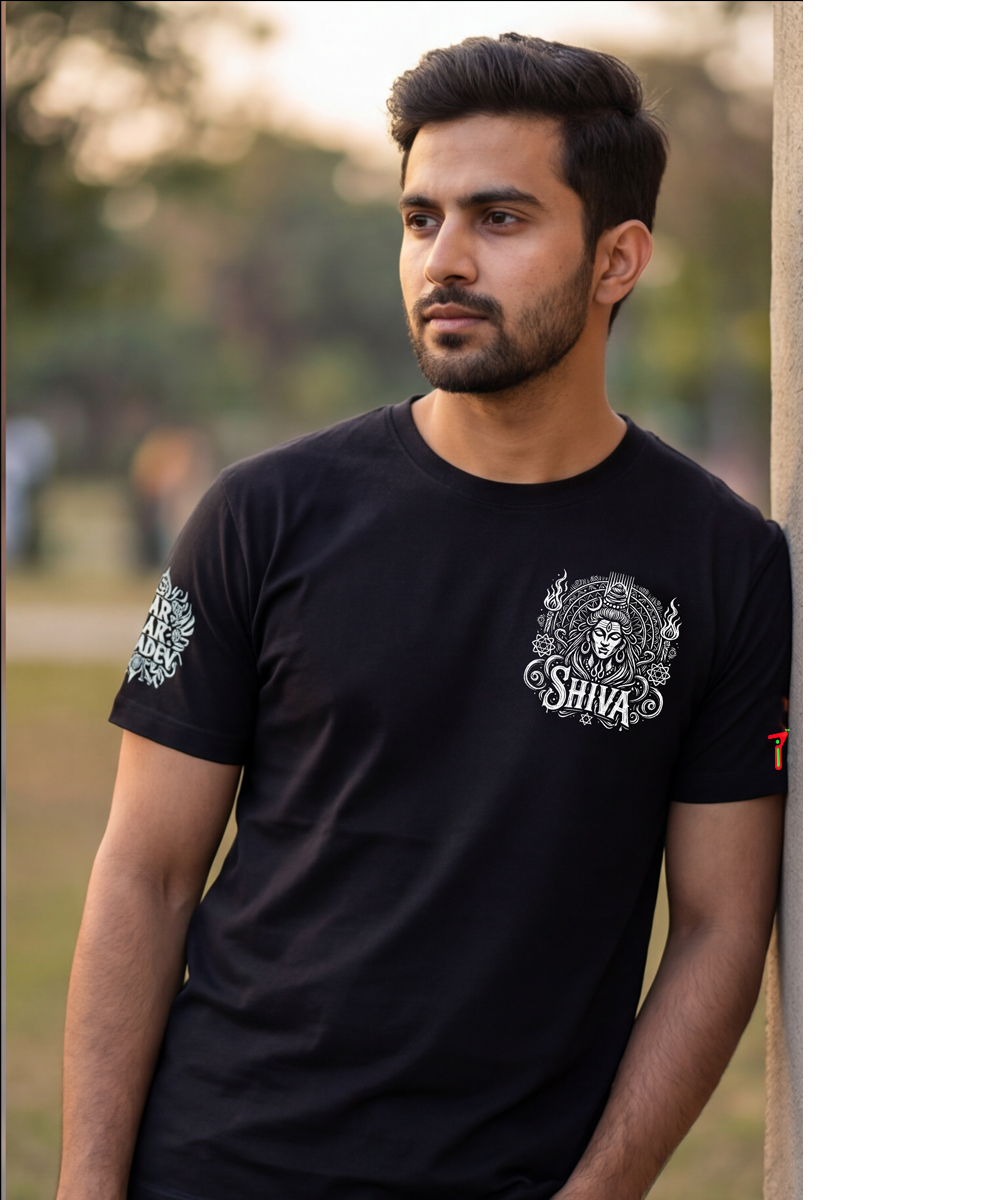 Shiva Cosmos | RGB Reactive Bio-Washed Cotton T-Shirt | 210 GSM