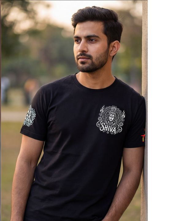 Shiva Cosmos | RGB Reactive Bio-Washed Cotton T-Shirt | 210 GSM