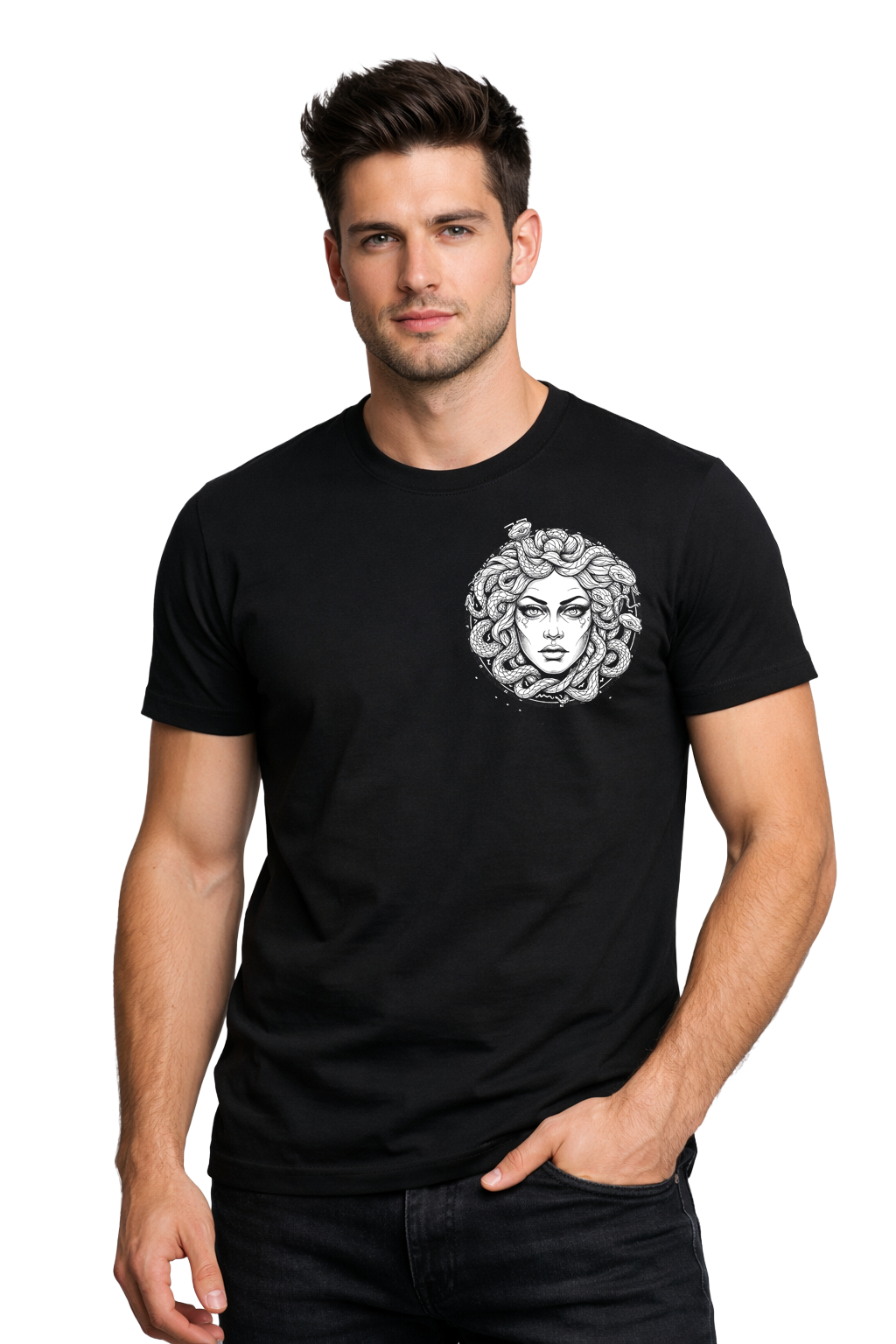 Medusa Graphic | Bio-Washed Cotton T-Shirt | 210 GSM
